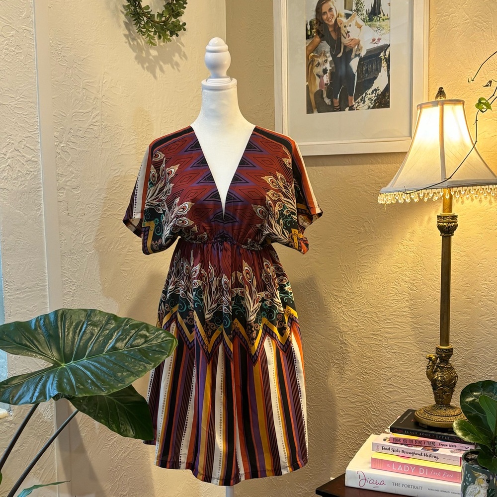 V-Neck Striped Dress Size XS